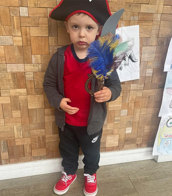 FirstVisit10 A kid dressed as pirate during checkup at Howell Pediatric Dentistry